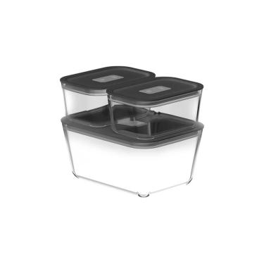 Imagem de Kit de potes de vidro hermético Ou 2,4 L e 725 ml Linha Fresh Lock