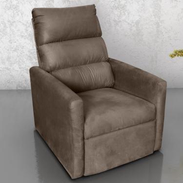 Imagem de Poltrona Do Papai Reclinável Leon Suede Espuma D23 Marrom Mais De Casa