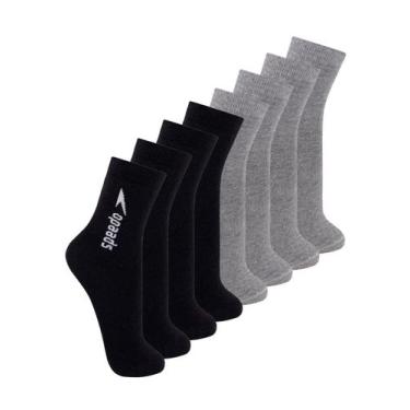 Imagem de Kit com 8 Pares de Meias Esportiva Cano Médio Speedo 8032 Colorido, Ci