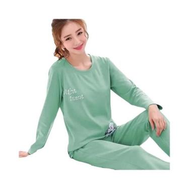 Imagem de Conjunto De Pijamas Femininos De Manga Longa Com Estampa De Urso, Conf