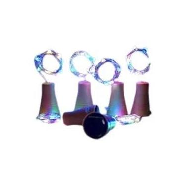 Imagem de Luzes De Cordão Solar Para Garrafa De Vinho Com 20 LEDs, Fio De Cobre,