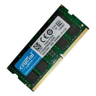 Imagem de Memória RAM Notebook Ddr4 3200mhz 16gb Cl22 color verde Cruc - Congrat