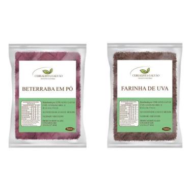 Imagem de Beterraba Em Pó 500g + Farinha De Uva 500g Pré Treino - Congratulation
