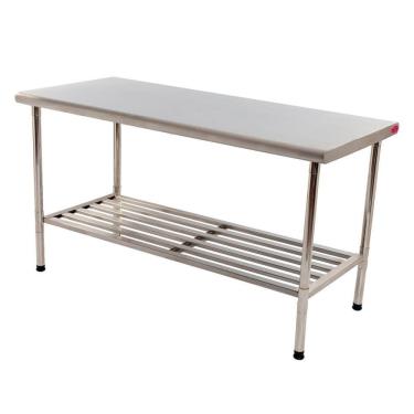 Imagem de Mesa Bancada Imeca Padeiro Multiuso Com Grade Inferior Medida 1,90 X 0,70 Inox 430 Desm...