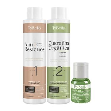 Imagem de Kit Escova Progressiva Queratina Organica Tobella Selagem de Pistache 
