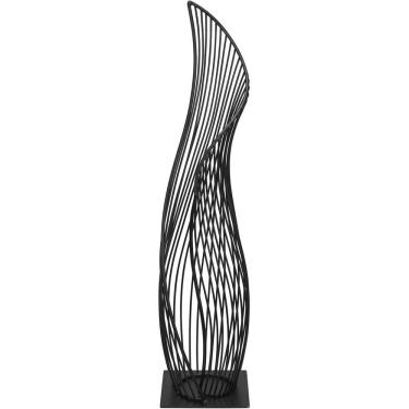 Imagem de VASO DECORATIVO ENFEITE PLANTA ARAMADO METAL 55x17x17cm PRETO
