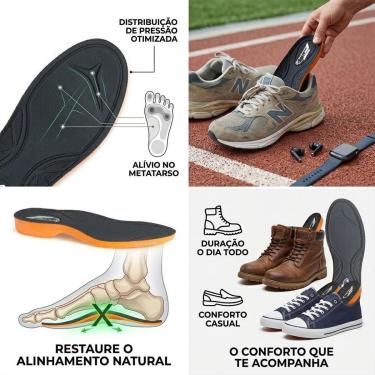 Imagem de Palmilha Ortopédica de Gel P.U Confortável Unissex Palmilha de Gel Anatômica-Unissex