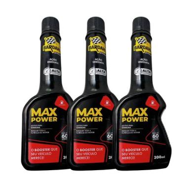 Imagem de 3 Aditivos Combustível Gasolina Bardahl Max Power - 200ml