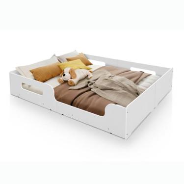 Imagem de Cama Casal Montessoriana Rainha Branco Infantil - Madec