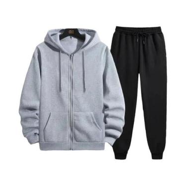 Imagem de Conjunto De Moletom Masculino De 2 Peças Com Capuz E Zíper, Calça De M