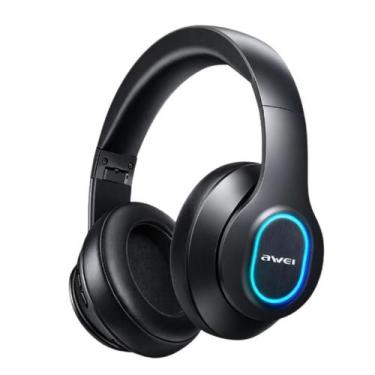 Imagem de Headset Gamer Bluetooth Awei A100BL Sem Fio LED RGB Microfone Bateria 