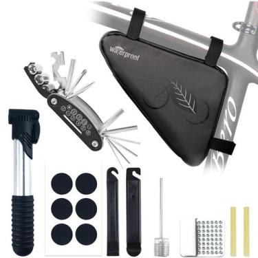 Imagem de Kit de reparo de bicicletas NDakter para pneu furado com bomba e bolsa