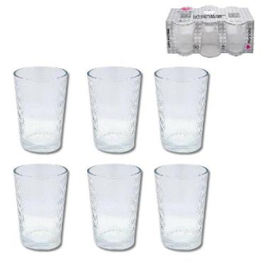 Imagem de Kit jogo 6 copo vidro 200ml diamond baixo conjunto red - Yeet