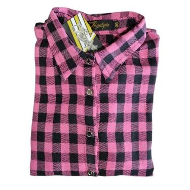 Imagem de Camisa Feminina De Flanela Xadrez Manga Longa Plus Size - Repelique, G