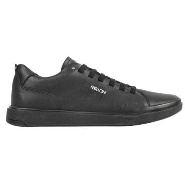 Imagem de Tênis Sapatênis Ferracini Star Nobuck Couro preto Masculino, Preto, 40