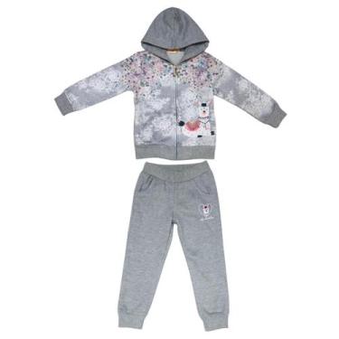 Imagem de Conjunto Infantil Menina Moletom Inverno Capuz  - Kiki & Mily, 4, Cinz