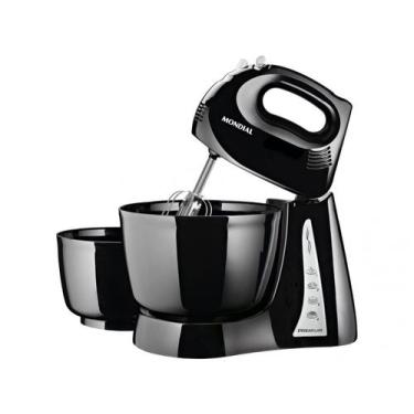 Imagem de Batedeira Mondial Portátil Preta e Prata - Premium B-04 NP 400W 4 Velo