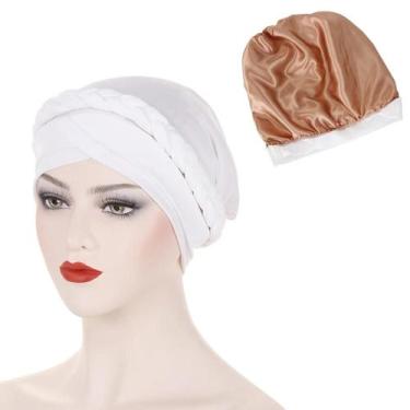 Imagem de Turbante Muçulmano Feminino Forrado Em Cetim, Touca Islâmica Interna P