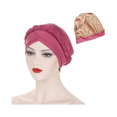Imagem de Turbante Muçulmano Feminino Forrado Em Cetim, Touca Islâmica Interna P