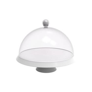 Imagem de Porta Bolo Bubble Crippa 25 Cm De Diametro Com Base Com Pé Resistente E Cúpula Transparente Branc