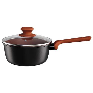 Imagem de Panela Colorstone Antiaderente 5 Camadas de Alumínio 3L para Indução Preto com Marrom Euro Home