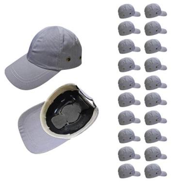 Imagem de Bone com Capacete EPI Kit 20 Uni Obra Seguranca Casquete Trabalho Cons