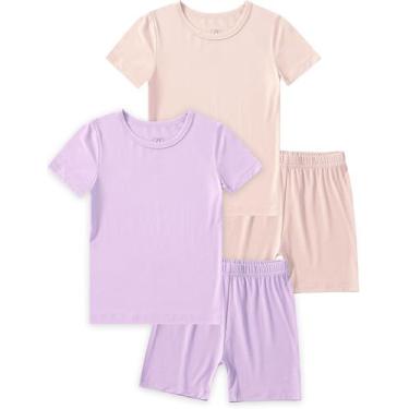 Imagem de Pijama JunNeng de Viscose de Bambu para Criança com Manga Curta