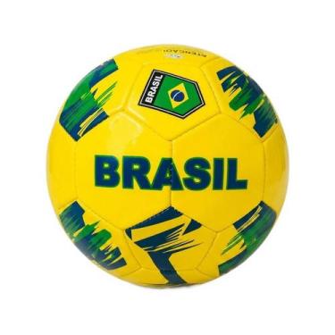Imagem de Kit 06 Bolas de Futebol Brasil Número 05 Amarela com Verde - APS