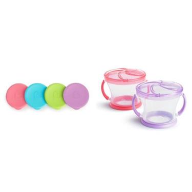 Imagem de Copos infantis Munchkin Miracle 360 Sippy 4 Lids 2 Snack Catcher