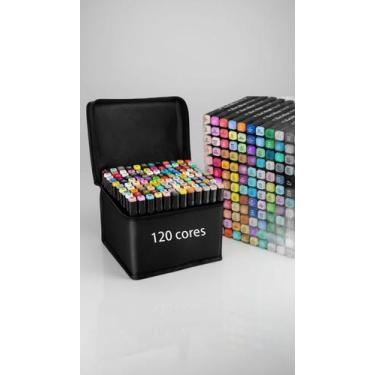 Imagem de Kit Marcadores 120 Cores Ponta Dupla Estojo - Congratulations Store