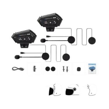 Imagem de Fone De Ouvido Bluetooth Para Capacete De Moto 1000mAh 500M Intercomun
