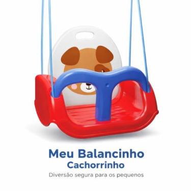 Imagem de Balanço Infantil Cadeira Bebê Cachorrinho Encosto Seguro Travas Pais e