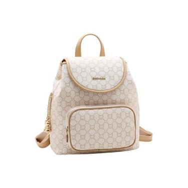 Imagem de Bolsa Mochila Feminina Chenson 8485523 Monograma Baby Urso Cor:Bege, B