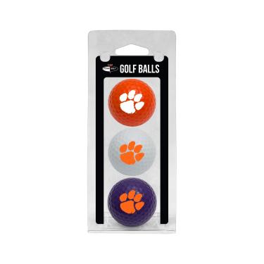 Imagem de Team Golf Bolas de golfe NCAA Clemson Tigers tamanho regulamentado, pacote com 3, impressão colorida e durável do time