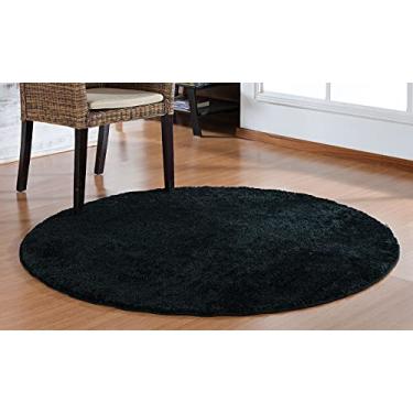 Imagem de Tapete Para Sala e Quarto Redondo 1,50m Classic Oasis Cor: Preto