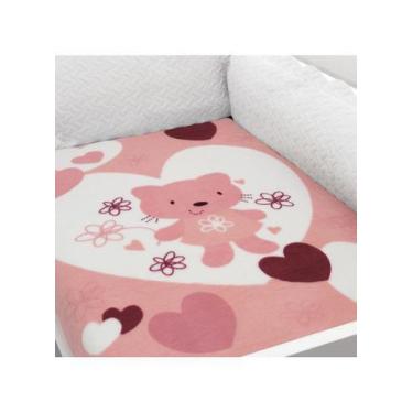 Imagem de Cobertor Para Berço Baby Soft Rozac - Gato Rosa