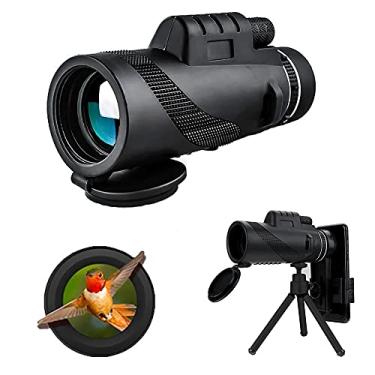 Imagem de Telescópio 40X60 Monocular Power HD com suporte para smartphone e tripé à prova d'água BAK4 IPX7 para observação de pássaros, acampamento ao ar livre, observação de estrelas, concertos e dramas