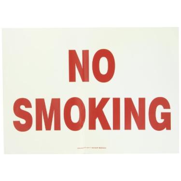 Imagem de Accuform MSMK545VS Placa de segurança de vinil adesivo, lenda "No Smoking", 25,4 cm de comprimento x 35,5 cm de largura x 0,0 cm de espessura, vermelho sobre branco
