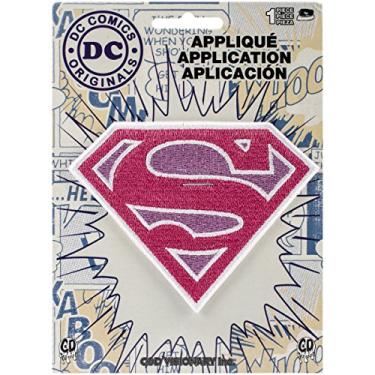 Imagem de Application DC Comics Originals Supergirl Pink Logo Glitter Patch