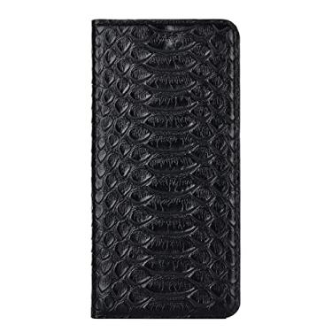 Imagem de Capa para Google Pixel 6/6 Pro, capa carteira de couro legítimo de luxo com suporte para cartão, fecho magnético flip, capa de livro, preta, 6 Pro 17 cm