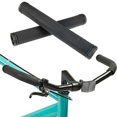 Imagem de BBxunsless 1 par de guidão de bicicleta de borracha antiderrapante para guidão de bicicleta de estrada de 176 mm e 6,929 polegadas para bicicletas BMX/Road Mountain, preto