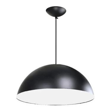 Imagem de Pendente Esfera Gigante Preto Fosco Externo C/Branco Interno Ref.3717 - Caisma