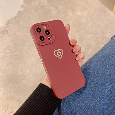 Imagem de Capa de telefone com moldura de coração macio doce cor amor para iphone 11 12 13 pro max x xr xs max 7 8 plus capa à prova de choque de proteção de lente, iu6873r, para iphone 11 pro