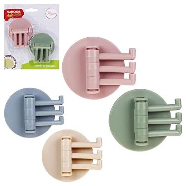 Imagem de Kit com 2 Cabide com 3 Ganchos com Base Autoadesivo Color