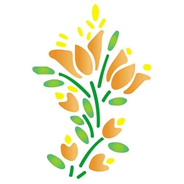 Imagem de Stencil de Acetato para Pintura OPA Simples 10 x 10 cm - 148 Flores Lírios