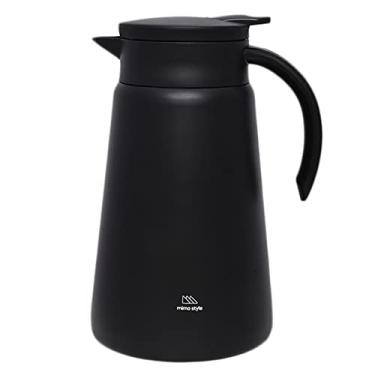 Imagem de Mimo Style Garrafa Térmica de Parede Dupla 1L, na Cor Preta, Inteiramente em Aço Inoxidável. Mantém Suas Bebidas Quentes ou Frias Por Mais Tempo. Resistente e Durável, Perfeita Para Qualquer Bebida