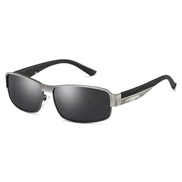 Imagem de Óculos de sol polarizados para homens, moda feminina, armação quadrada, raios retrô clássicos, designer, óculos de sol para condução, óculos de proteção UV400, cinza arma, pacote B