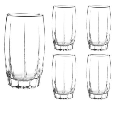 Imagem de kit 4 Copos De Vidro Long Drink 374ML Amadeus transparente