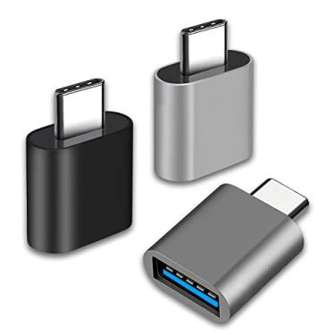 Imagem de Adaptador USB C para USB, conversor Type C Thunderbolt 4 OTG, adaptador USB C macho para USB 3.0 fêmea (pacote com 3) para Apple MacBook Pro, Mac Book, iPad, Samsung Galaxy S20-S23 e mais (preto/cinza/prata)