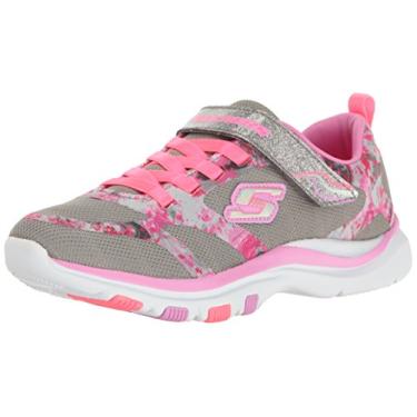 Imagem de Tênis infantil Skechers Trainer LITE-Bright Racer, Gray/Pink, 3 Little Kid